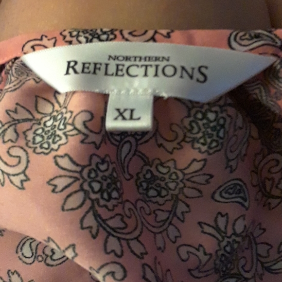 Size Xlarge Northern Reflections orange Paisley peasant top - Picture 6 of 7